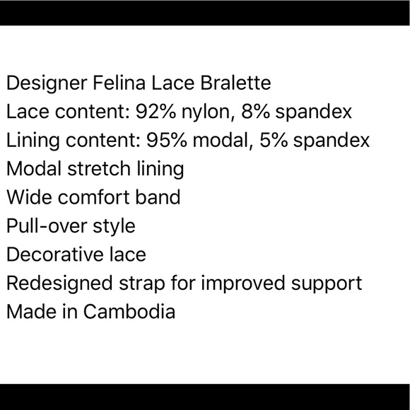 New Color! Designer Felina Lace Racerback Bralette - Picture 4 of 4